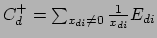 $C_d^+=\sum_{x_{di}\neq 0} \frac{1}{x_{di}}E_{di}$